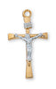 (Jt9119) G/ss Tutone Crucifix 18ch&bx" - Unique Catholic Gifts
