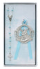 (Bs16) Blue Rosary & Crib Medal - Unique Catholic Gifts