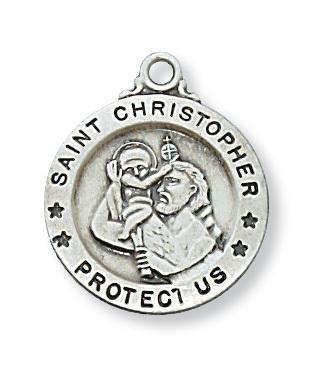 Sterling Silver St. Christopher Medal (5/8