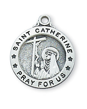 St. Catherine of Sienna Medal Sterling Silver 5/8