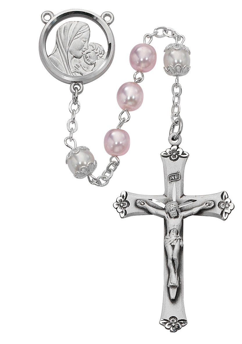 Pink Pearl Rosary (7mm) - Unique Catholic Gifts