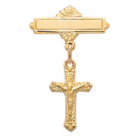 (466j) G/ss Crucifix Gp Baby Pin - Unique Catholic Gifts