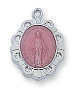 (L595pb) Ss Pink Mirac 13 Chain/w - Unique Catholic Gifts