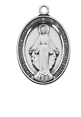 (L683mi) Sterling Sil. Miraculous Medal - Unique Catholic Gifts