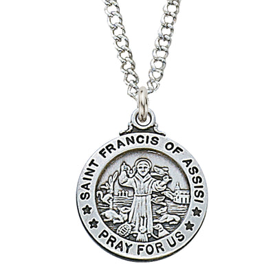 (L600fr) Sterling Silver St. Francis 20