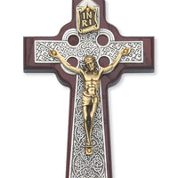 (79-42561) 5 3/4" Cherry Celtic Crucifix - Unique Catholic Gifts