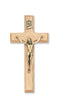 (79-73) 6" Beveled Oak/gold Crucifix - Unique Catholic Gifts