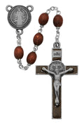 (R390df) 7mm Brown St Benedict Rosary - Unique Catholic Gifts
