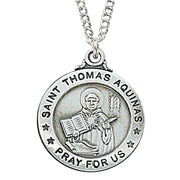 St Thomas Aquinas Medal Sterling Silver 3/4" - Unique Catholic Gifts