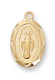 Gold over Sterling Silver Miraculous Medal (1/2") - Unique Catholic Gifts