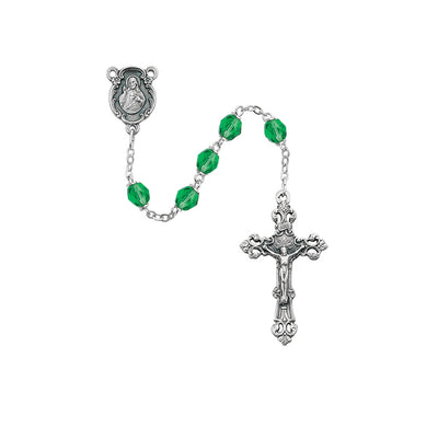 (875-peg) 6mm Ab Peridot/august Rosary - Unique Catholic Gifts