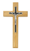 (80-197) 7" Oak Silver & Black Crucifix - Unique Catholic Gifts