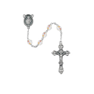 (875-crg) 6mm Ab Crystal/april Rosary - Unique Catholic Gifts