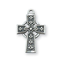 (L8023b) Sterling Celtic on 13" Chain - Unique Catholic Gifts