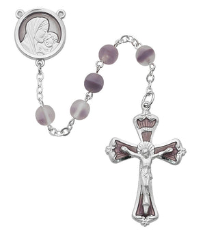 (R250rf) 7mm Frosted Lavender Rosary - Unique Catholic Gifts