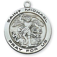 St. Michael Sterling Silver Medal (3/4") - Unique Catholic Gifts