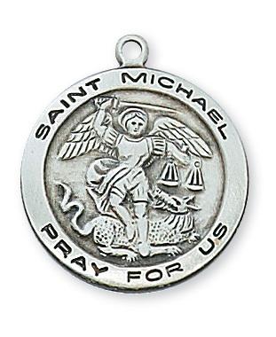 St. Michael Sterling Silver Medal (3/4