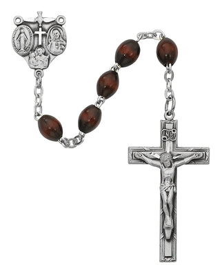 (R376sf) 4x6mm Brown Rosary - Unique Catholic Gifts