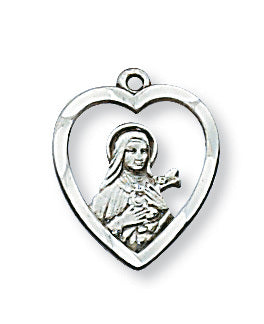 St Therese of Lisieux Medal Sterling Silver 1/2