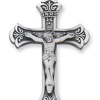 (L5002S)Sterling Silver Crucifix 18" Chain and Box - Unique Catholic Gifts