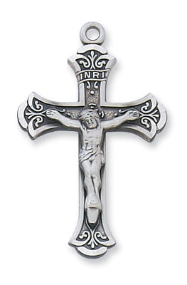 (L5002S)Sterling Silver Crucifix 18