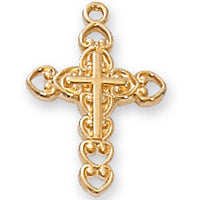 (J8002) Gold Over Sterling Cross - Unique Catholic Gifts