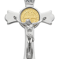 (47-11) 3" Silver With Gold St. Benedict - Unique Catholic Gifts