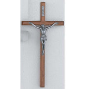 (Bv10-148hs) 10 Beveled Walnut Crucifix" - Unique Catholic Gifts