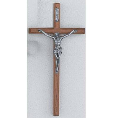 (Bv10-148hs) 10 Beveled Walnut Crucifix