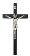 (80-99) 8" Black Crucifix Silver Corp - Unique Catholic Gifts