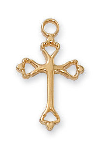 Gold over Sterling Silver Cross 11/16" - Unique Catholic Gifts