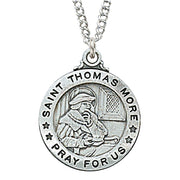 St Thomas More Medal Sterling Silver 3/4" - Unique Catholic Gifts