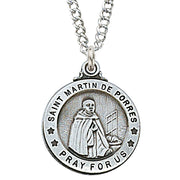 (L600mdp) Sterling Silver St Martin De Porres 20" Chain - Unique Catholic Gifts
