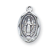 (L569b) Ss Baby Oval Mirac 13 Ch/w" - Unique Catholic Gifts