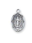 (L569b) Ss Baby Oval Mirac 13 Ch/w" - Unique Catholic Gifts