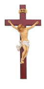 (79-42601) 15" Cherry Stain Crucifix - Unique Catholic Gifts