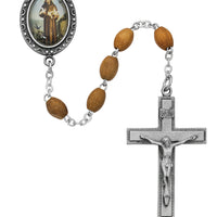 (R195df) Olive Wood St. Francis Rosary - Unique Catholic Gifts