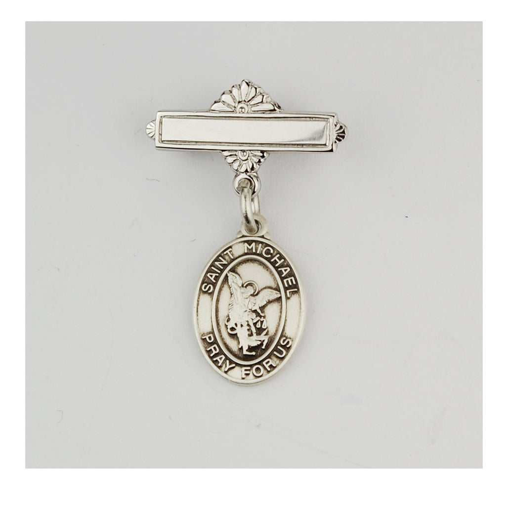 (439l) Ss St. Michael Rf Baby Pin - Unique Catholic Gifts