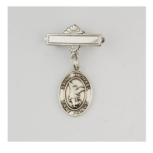 (439l) Ss St. Michael Rf Baby Pin - Unique Catholic Gifts