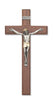 (80-100) 10" Walnut Crucifx 2tone Corp - Unique Catholic Gifts