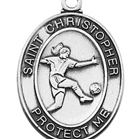 (L676sr) Ss Girl Soccer Md 18" Ch & Bx - Unique Catholic Gifts