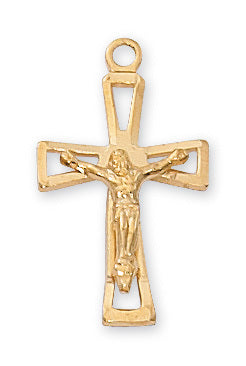 (J7005) G/ss Crucifix 18 Ch&bx
