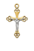 (Jt9155) G/ss Tutone Crucifix 18 Ch&bx" - Unique Catholic Gifts