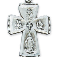 (L341)  Sterling Silver 4-WAY 24" Chain and Box - Unique Catholic Gifts