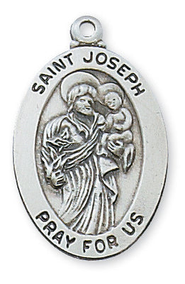 (L461JS) Sterling Silver St. Joseph Medal 20