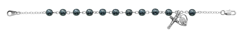 (Br20) 7 1/2" Hematite Bracelet - Unique Catholic Gifts
