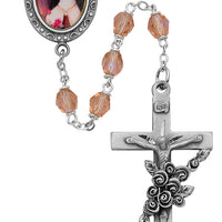 (R210df) 6mm Rose St. Therese Rosary - Unique Catholic Gifts