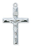 (L8011)Sterling Silver Crucifix 24" Chain and Box - Unique Catholic Gifts