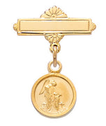 (422j) G/ss Guardian Angel Baby Pin/t - Unique Catholic Gifts