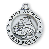 Sterling Silver St Anthony Medal  5/8 on 18" Chain - Unique Catholic Gifts